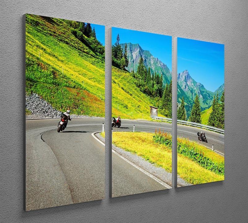 Motorbikers group in the moutains 3 Split Panel Canvas Print - Canvas Art Rocks - 2