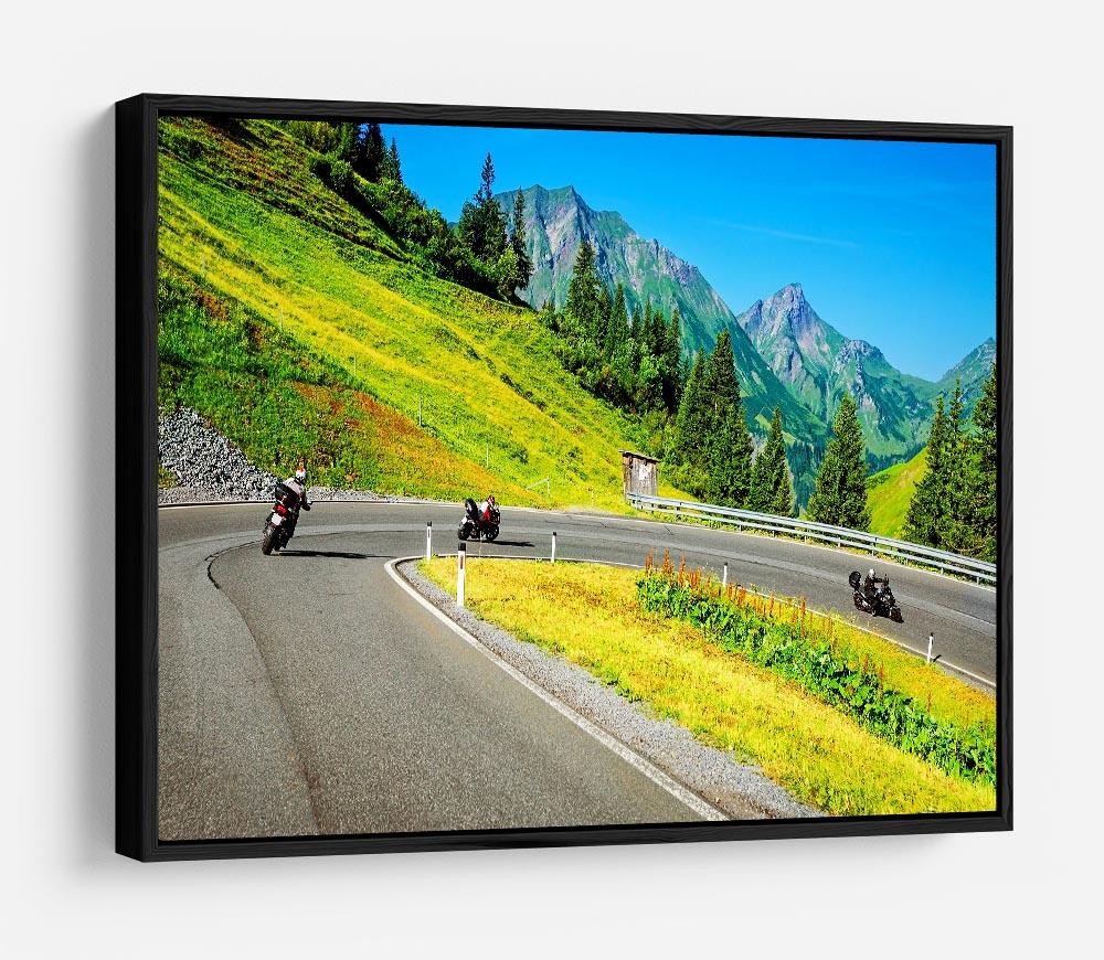 Motorbikers group in the moutains HD Metal Print