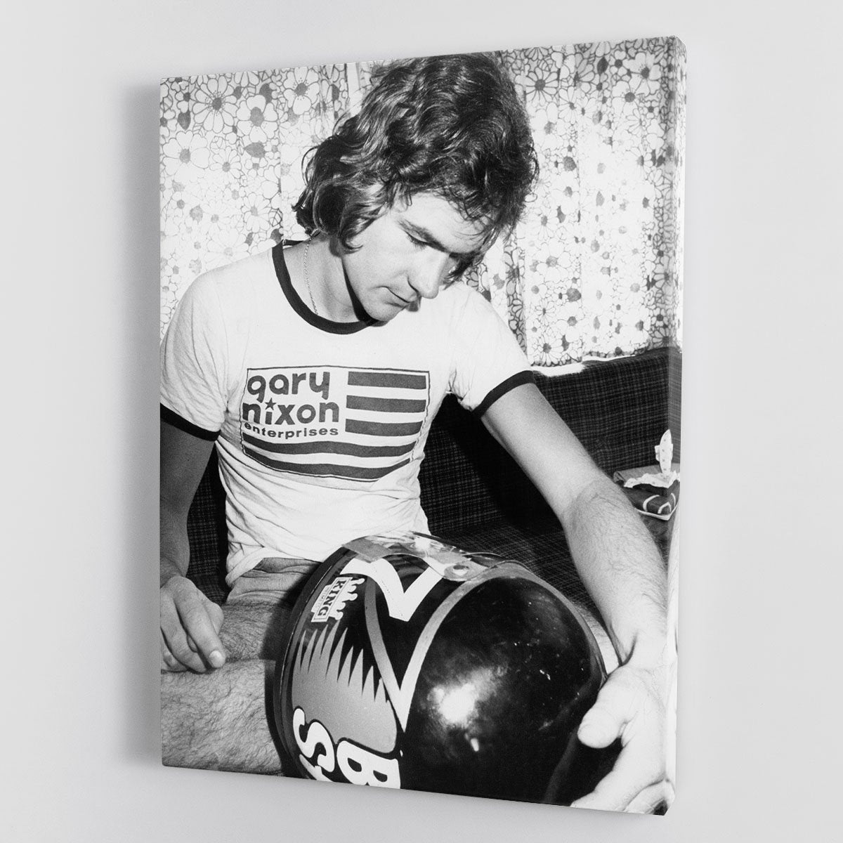 Motorcycle Racer Barry Sheene 1975 Canvas Print or Poster