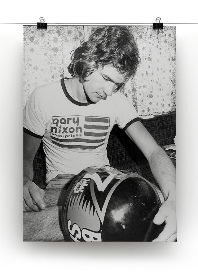 Motorcycle Racer Barry Sheene 1975 Canvas Print or Poster - Canvas Art Rocks - 2