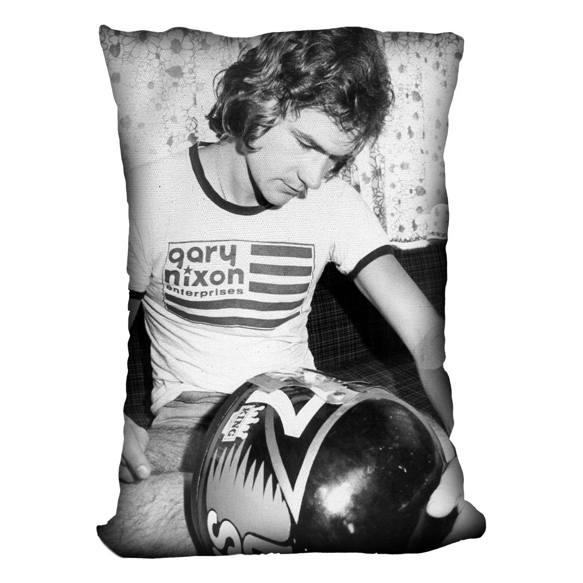 Motorcycle Racer Barry Sheene 1975 Cushion - Canvas Art Rocks - 4