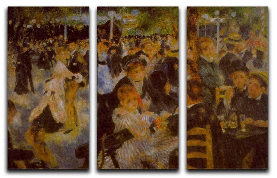 Moulin Galette by Renoir 3 Split Panel Canvas Print - Canvas Art Rocks - 1