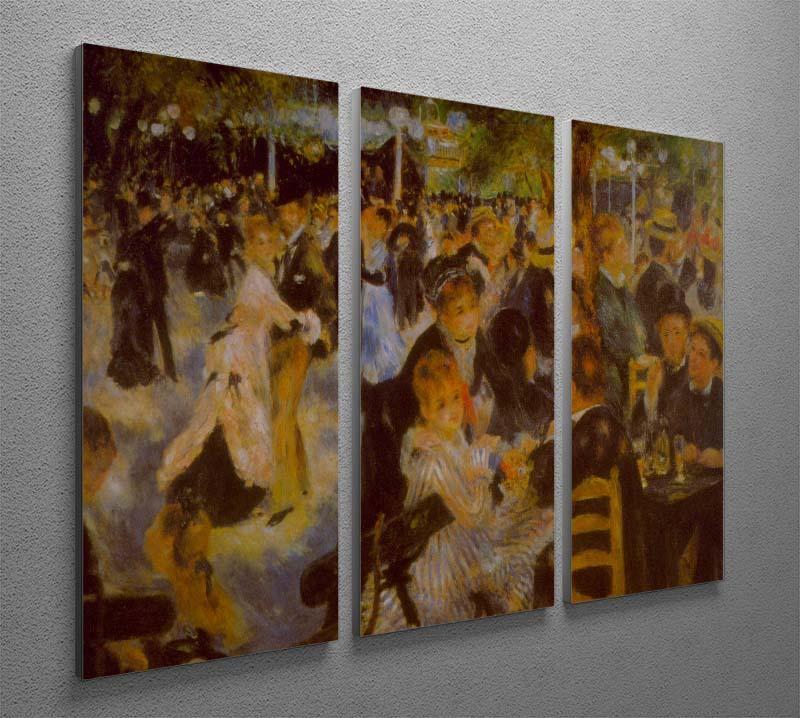 Moulin Galette by Renoir 3 Split Panel Canvas Print - Canvas Art Rocks - 2
