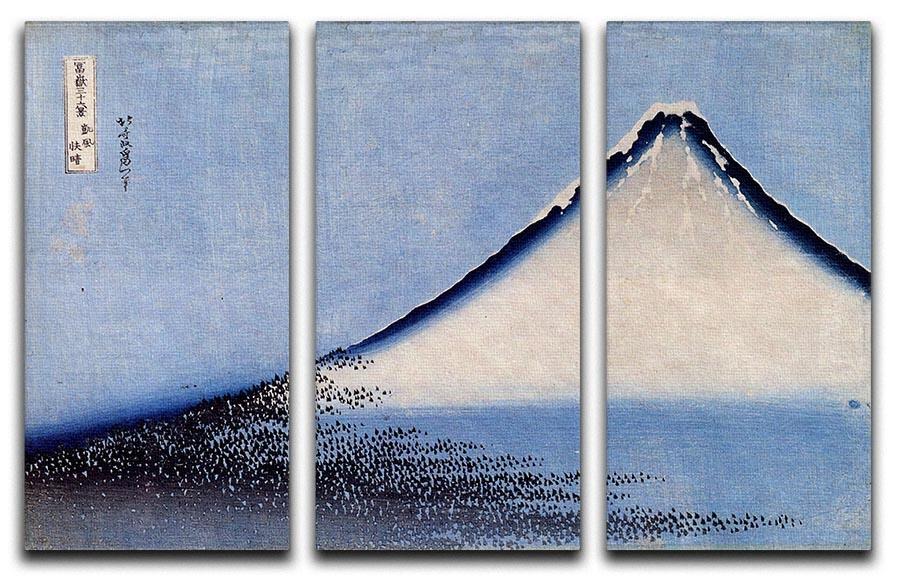 Mount Fuji 2 by Hokusai 3 Split Panel Canvas Print - Canvas Art Rocks - 1