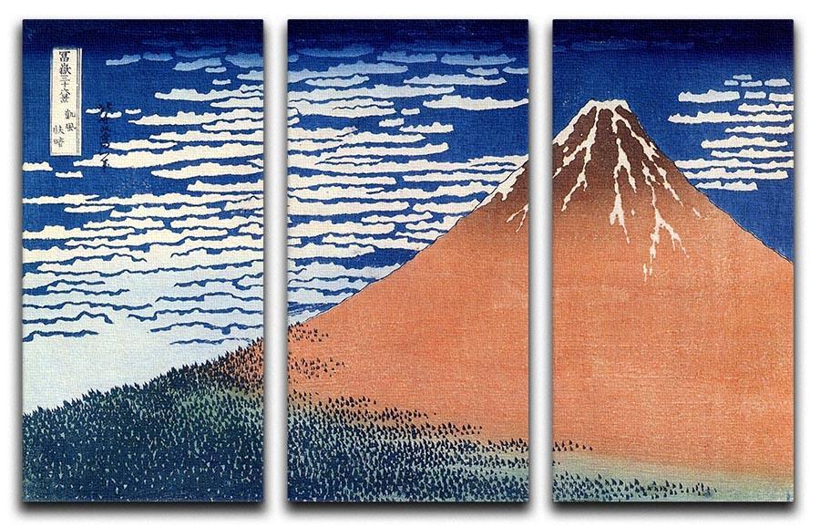 Mount Fuji by Hokusai 3 Split Panel Canvas Print - Canvas Art Rocks - 1