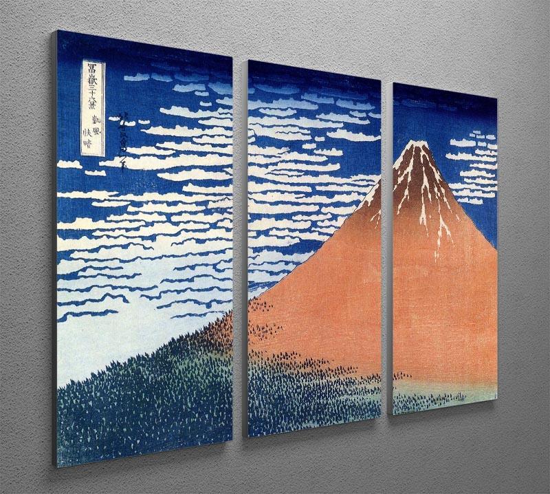 Mount Fuji by Hokusai 3 Split Panel Canvas Print - Canvas Art Rocks - 2