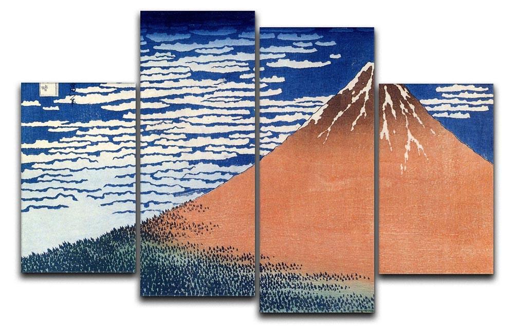 Mount Fuji by Hokusai 4 Split Panel Canvas  - Canvas Art Rocks - 1