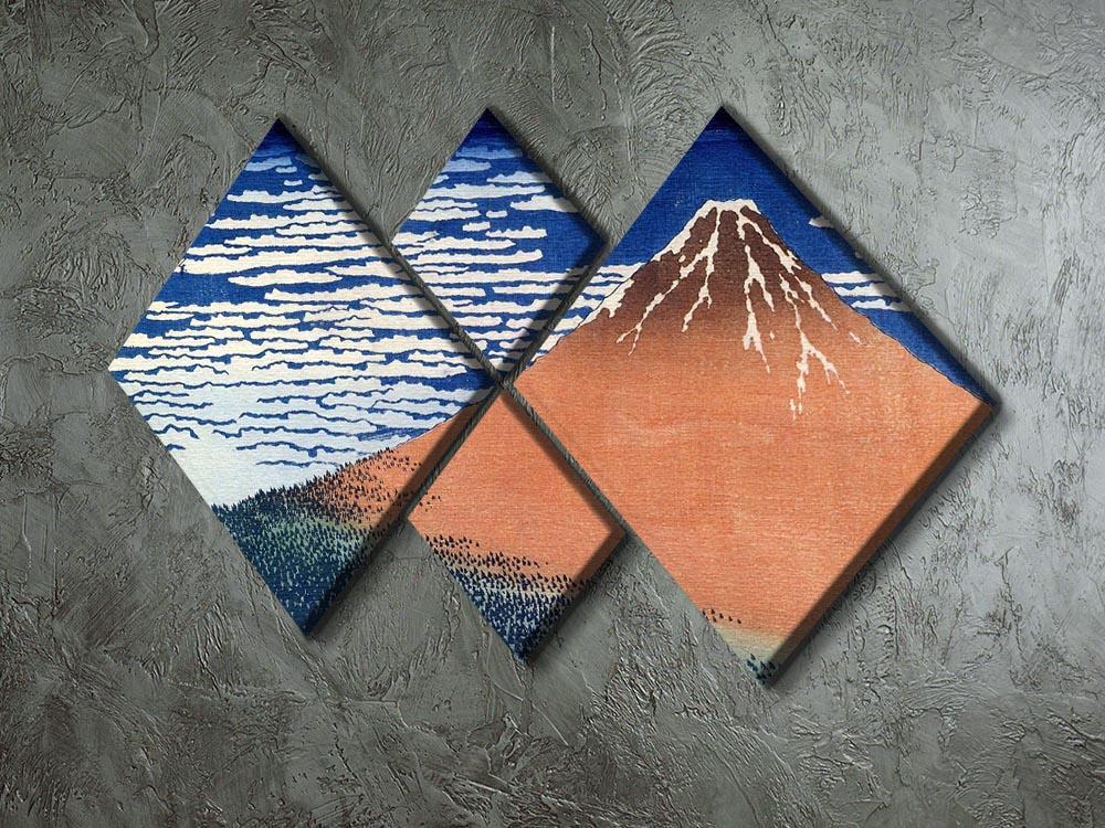 Mount Fuji by Hokusai 4 Square Multi Panel Canvas - Canvas Art Rocks - 2