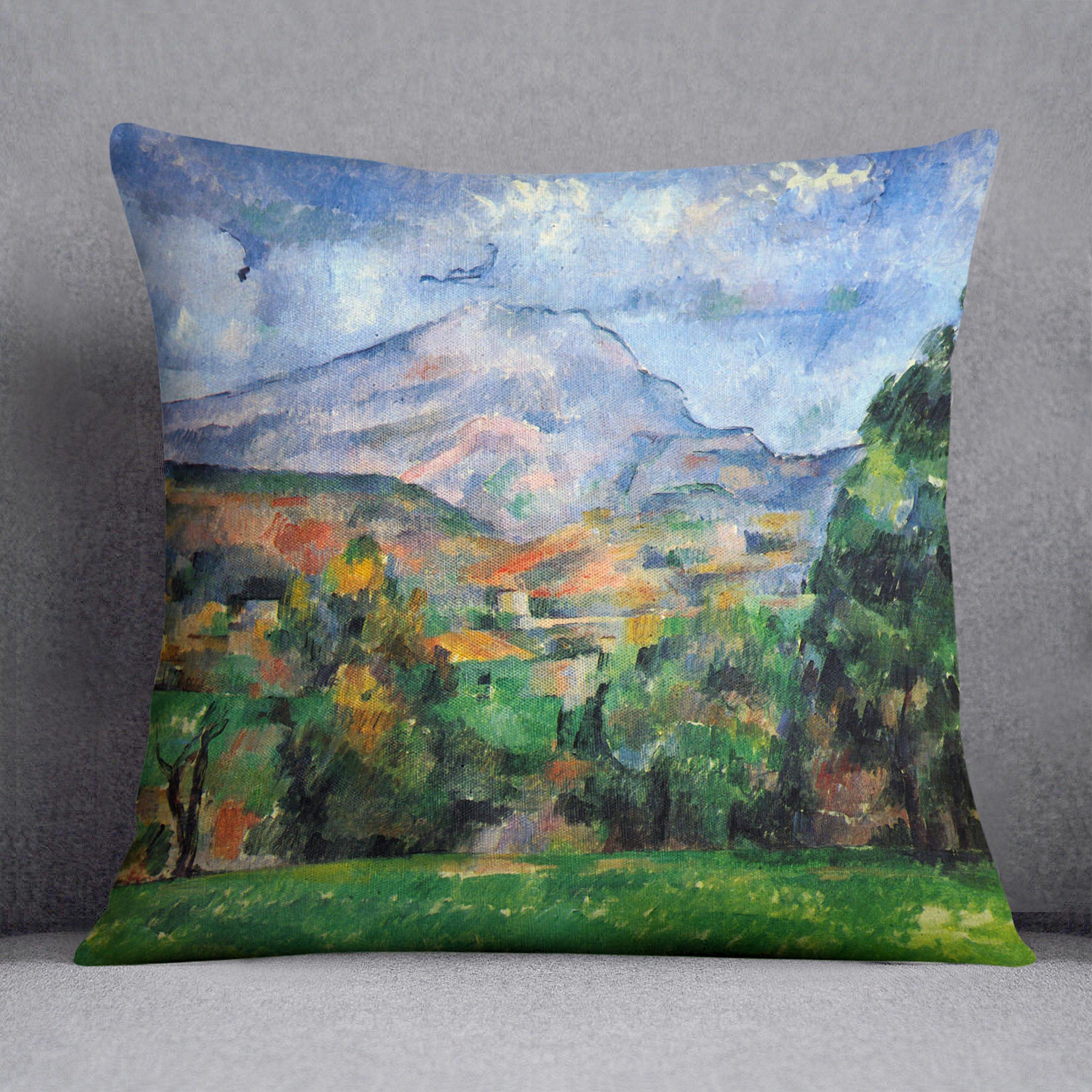 Mount St. Victoire by Cezanne Cushion - Canvas Art Rocks - 1