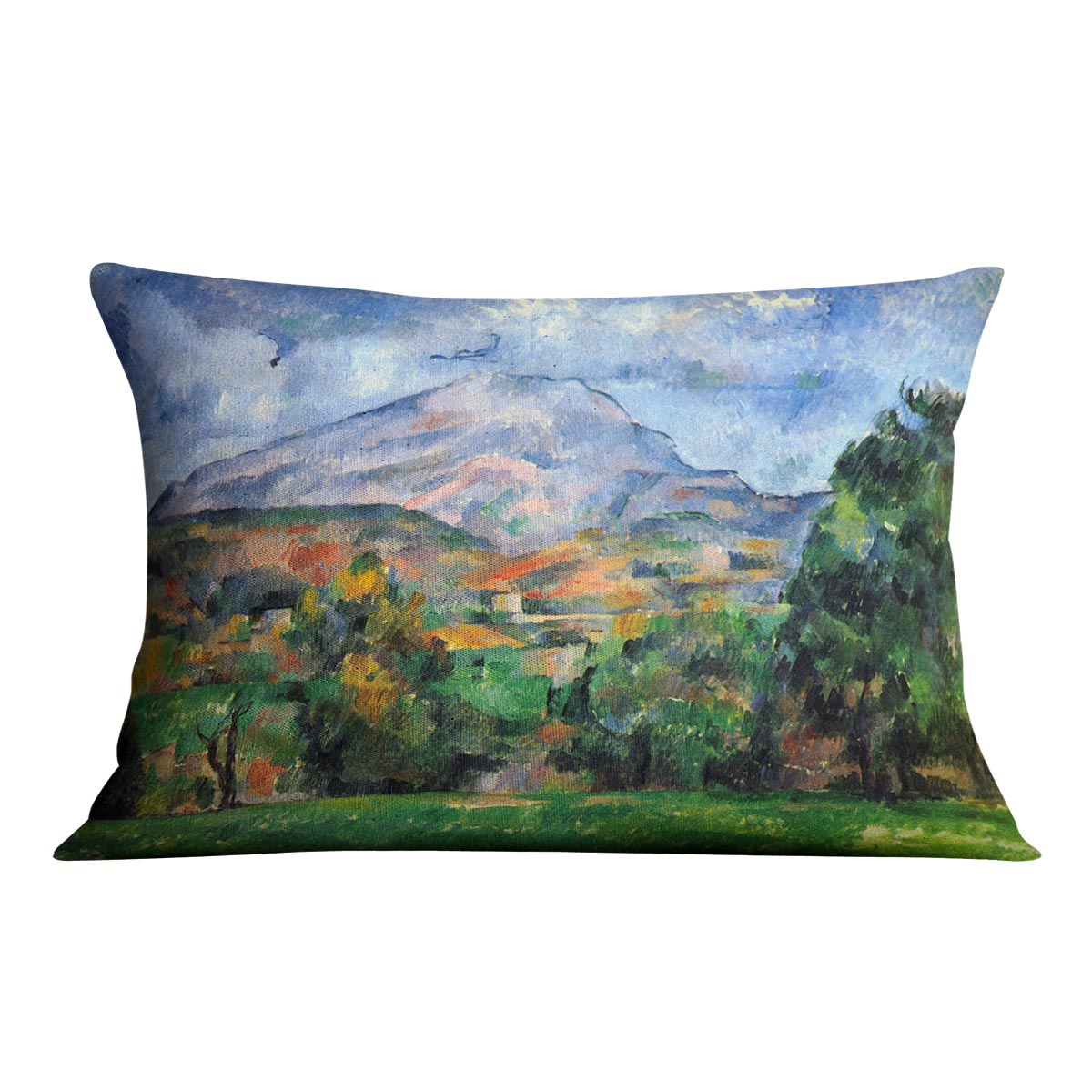 Mount St. Victoire by Cezanne Cushion - Canvas Art Rocks - 4