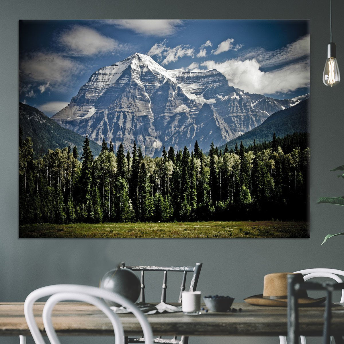 Mountain With Trees Canvas Print or Poster