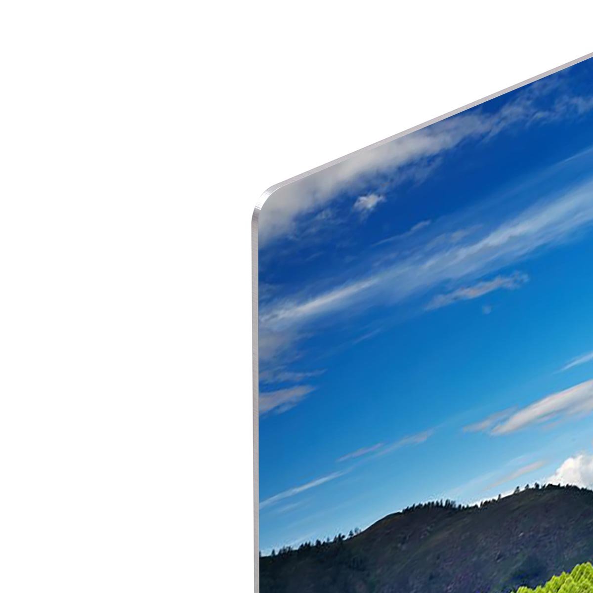 Mountain landscape with grazing cows and blue sky HD Metal Print - Canvas Art Rocks - 4