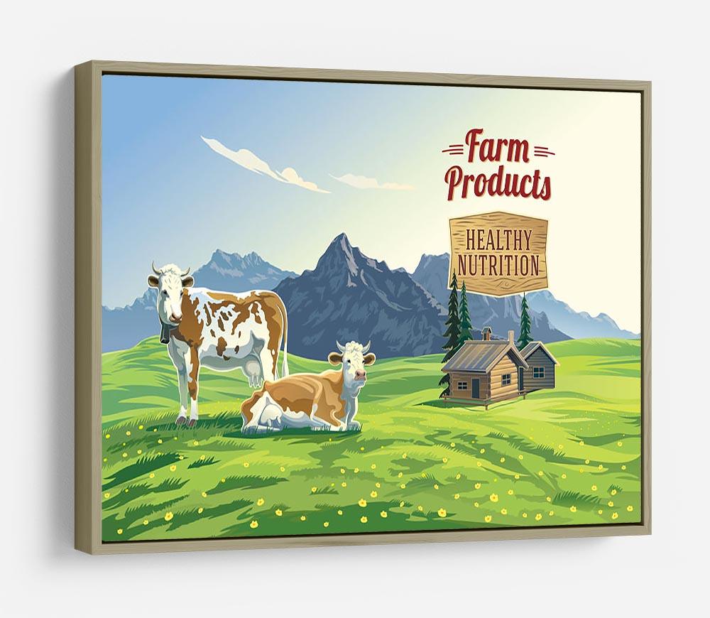 Mountain landscape with two cows HD Metal Print - Canvas Art Rocks - 8