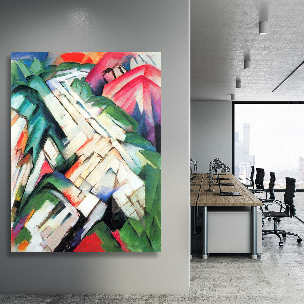 Mountains Landscape by Franz Marc Canvas Print or Poster - Canvas Art Rocks - 3