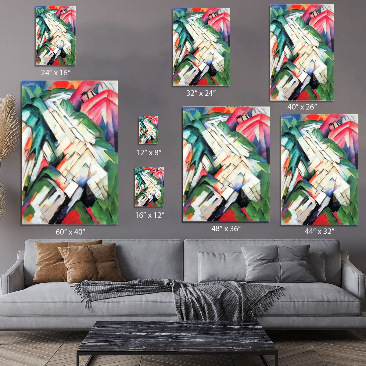 Mountains Landscape by Franz Marc Canvas Print or Poster