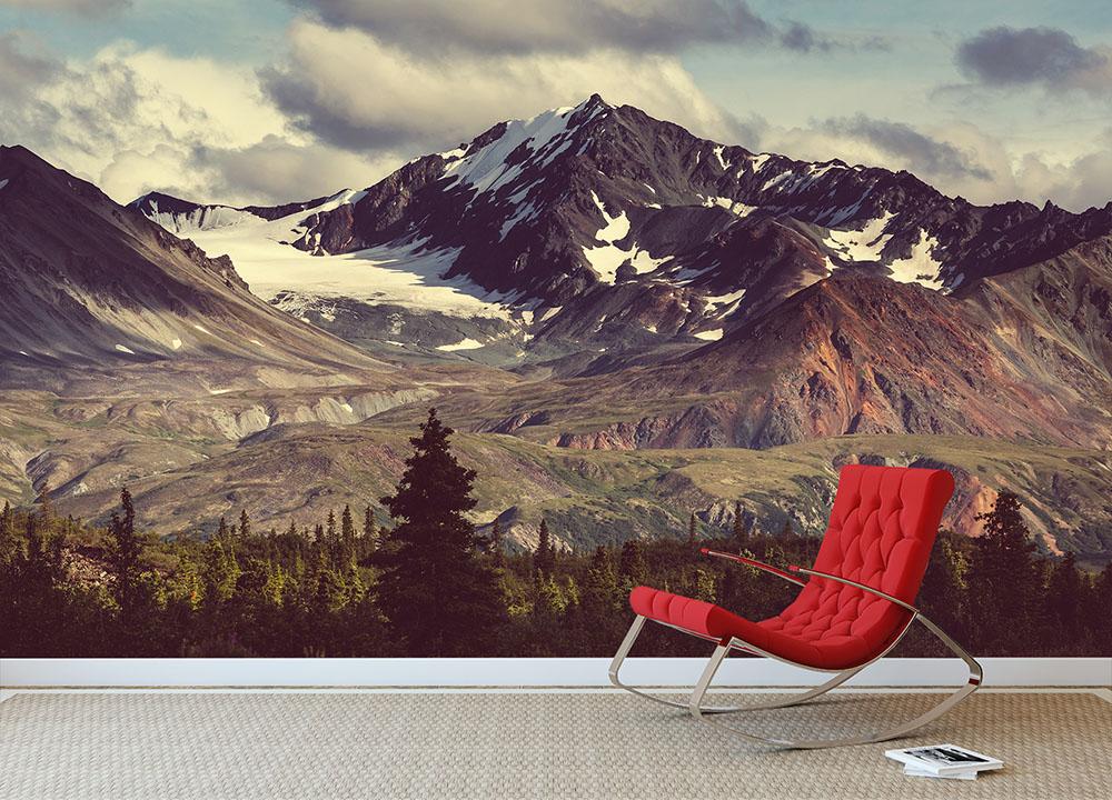 Mountains in Alaska Wall Mural Wallpaper - Canvas Art Rocks - 2