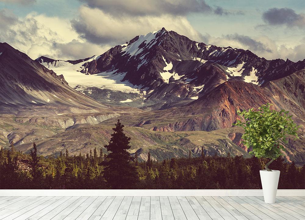 Mountains in Alaska Wall Mural Wallpaper - Canvas Art Rocks - 4