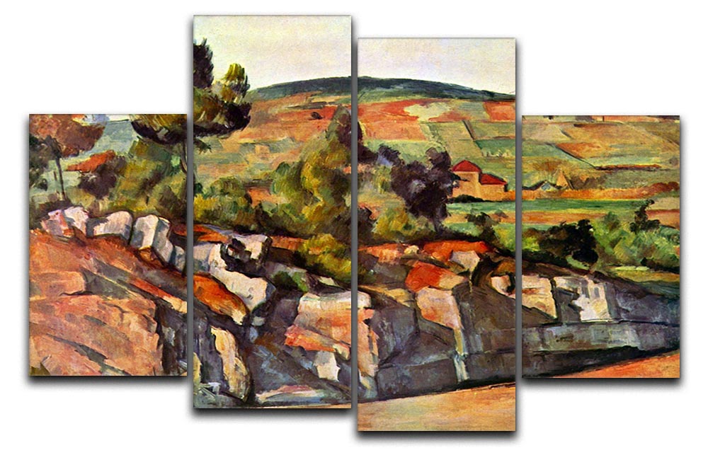 Mountains in Provence by Cezanne 4 Split Panel Canvas - Canvas Art Rocks - 1
