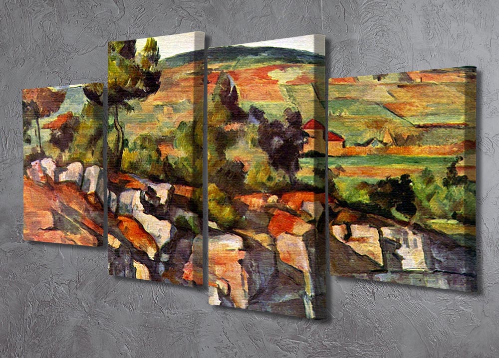 Mountains in Provence by Cezanne 4 Split Panel Canvas - Canvas Art Rocks - 2