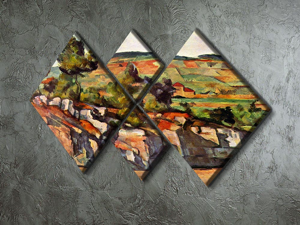 Mountains in Provence by Cezanne 4 Square Multi Panel Canvas - Canvas Art Rocks - 2