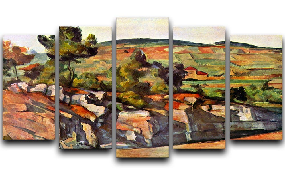 Mountains in Provence by Cezanne 5 Split Panel Canvas - Canvas Art Rocks - 1