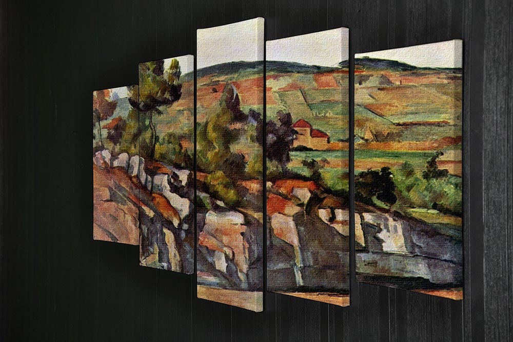 Mountains in Provence by Cezanne 5 Split Panel Canvas - Canvas Art Rocks - 2