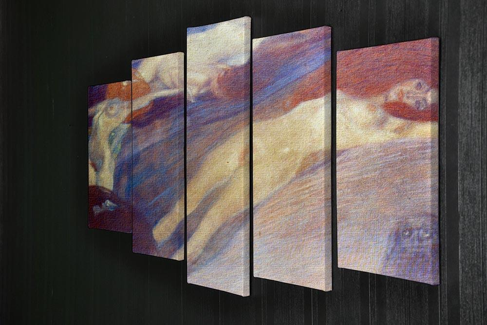 Moving water by Klimt 5 Split Panel Canvas - Canvas Art Rocks - 2