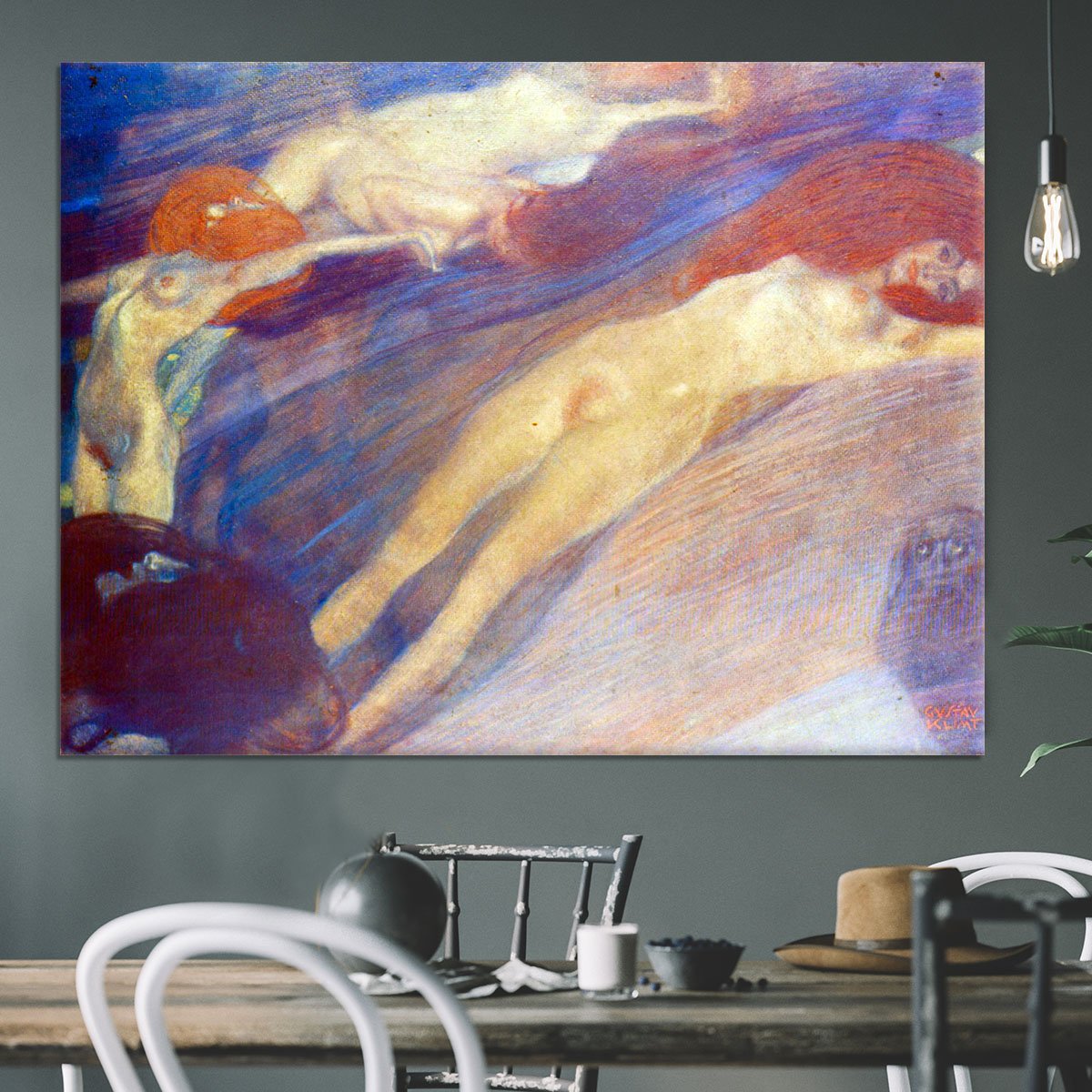 Moving water by Klimt Canvas Print or Poster