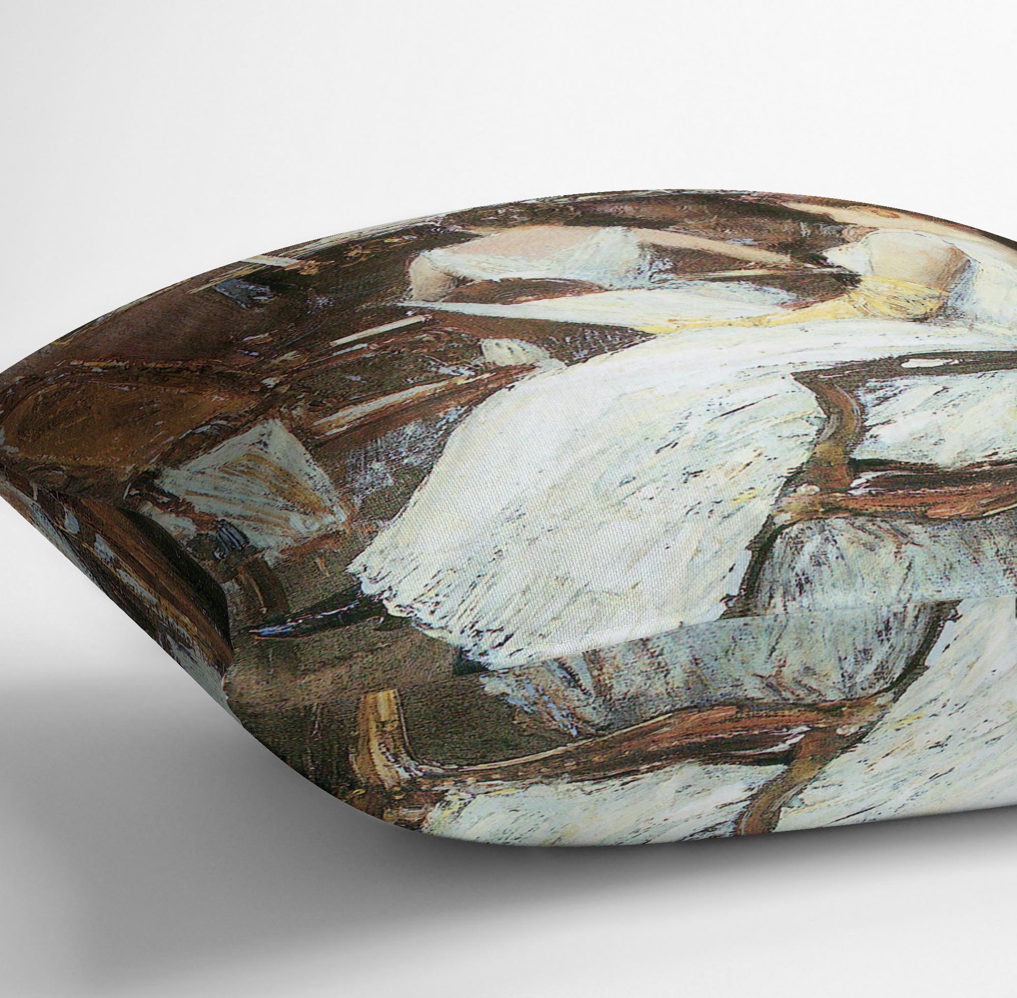 Mrs. Hassam and her sister by Hassam Cushion - Canvas Art Rocks - 3