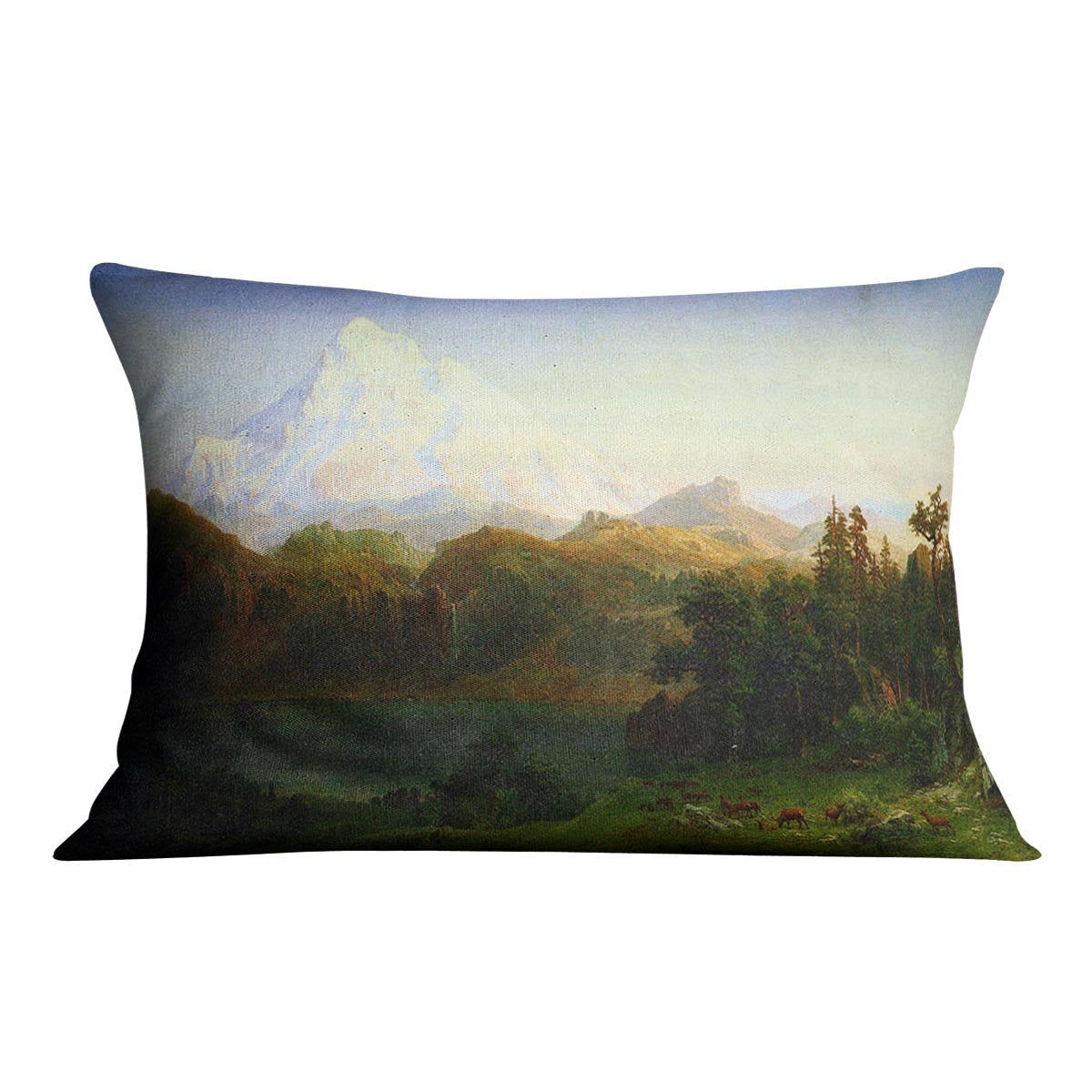 Mt. Hood Oregon by Bierstadt Cushion - Canvas Art Rocks - 4