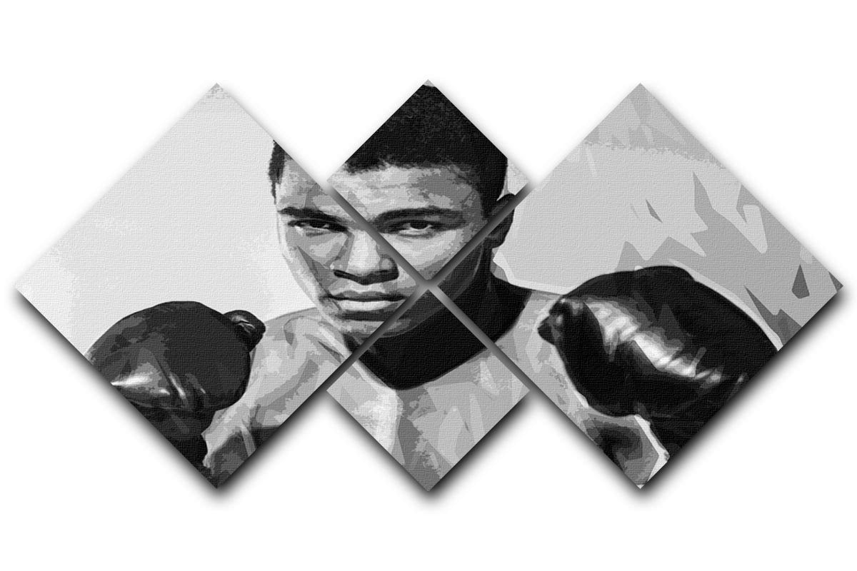 Muhammad Ali 4 Square Multi Panel Canvas  - Canvas Art Rocks - 1