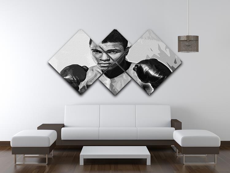 Muhammad Ali 4 Square Multi Panel Canvas - Canvas Art Rocks - 3
