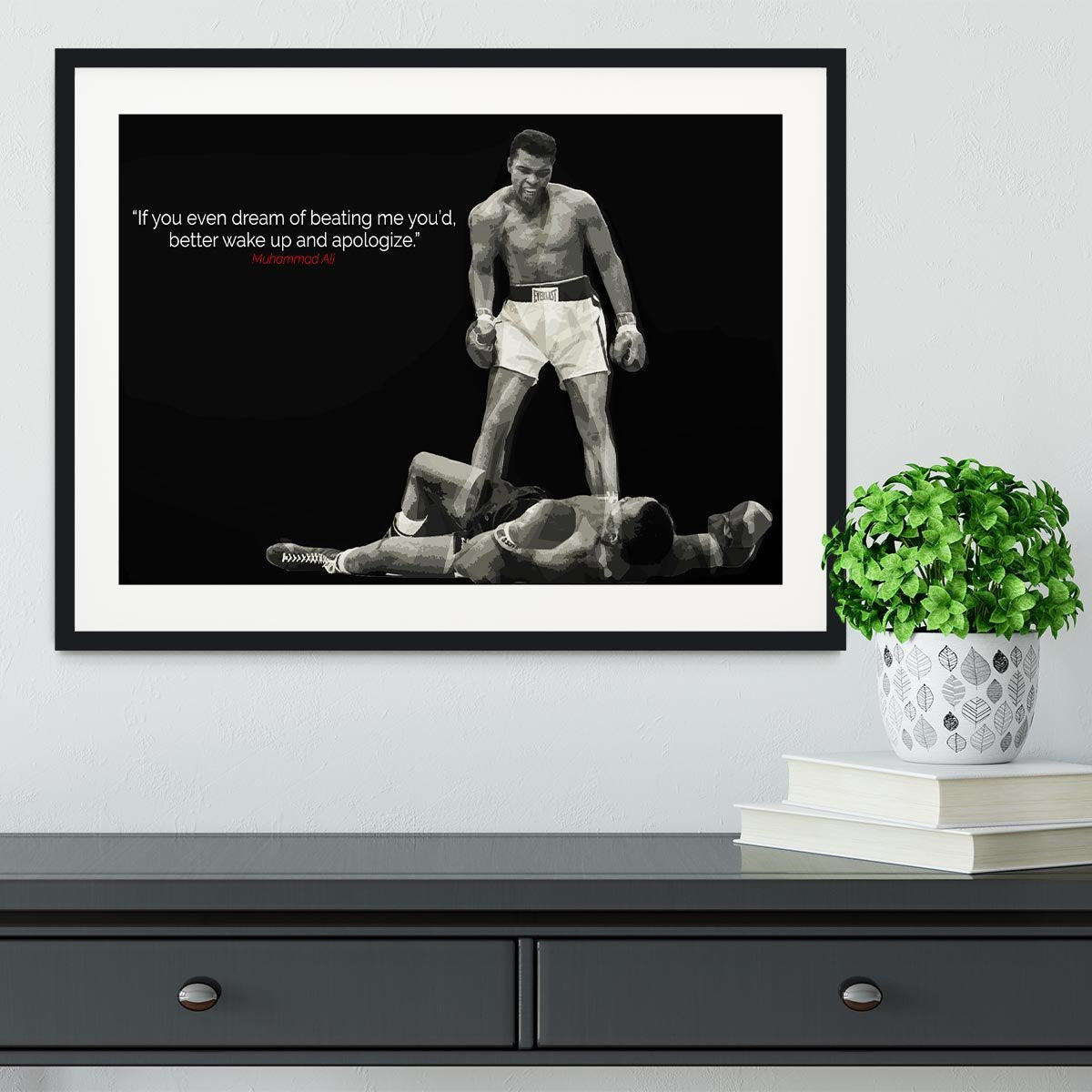 Muhammad Ali Dream Of Beating Me Framed Print - Canvas Art Rocks - 1