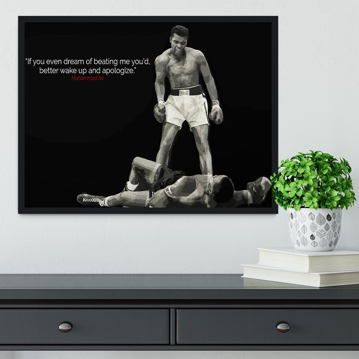 Muhammad Ali Dream Of Beating Me Framed Print - Canvas Art Rocks - 2