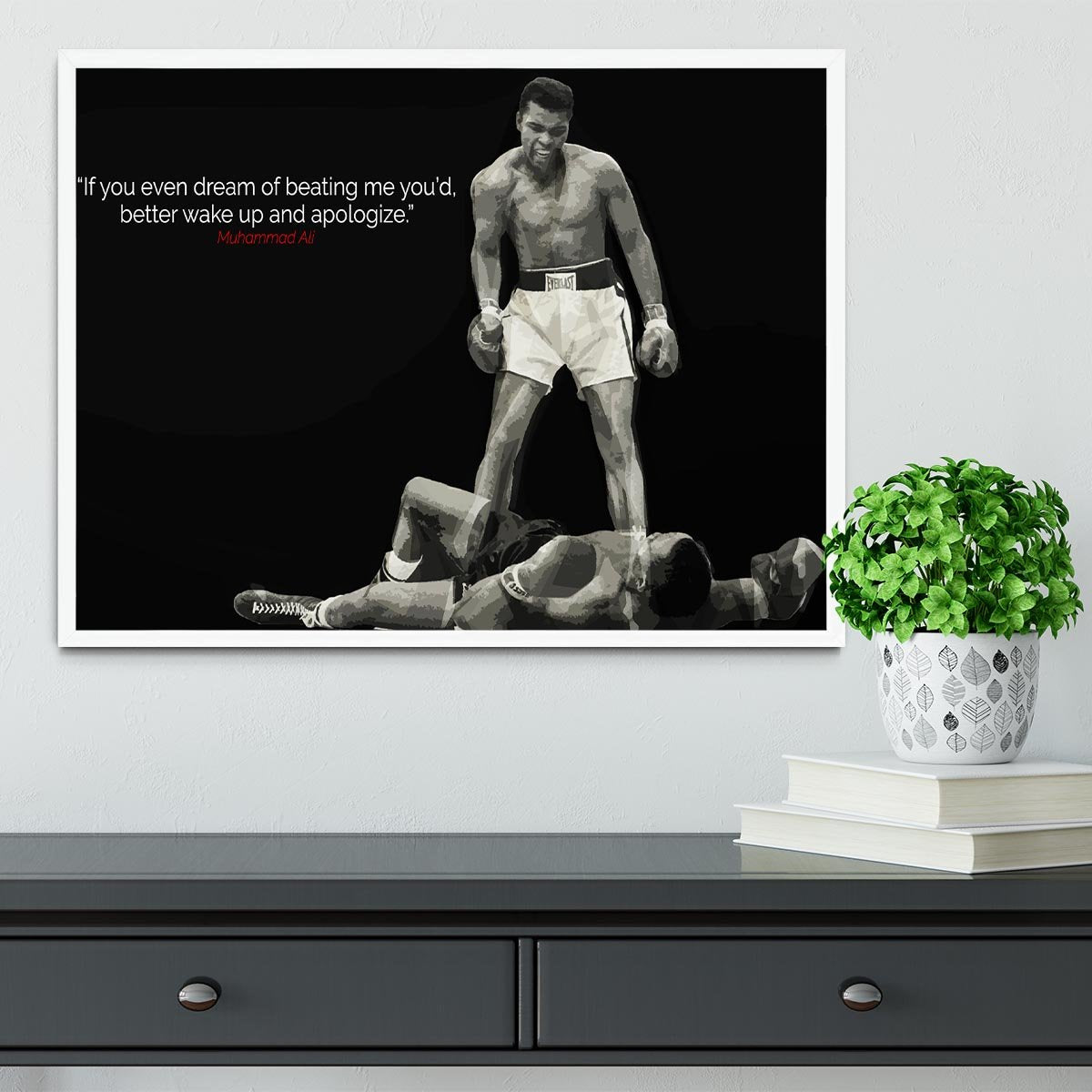 Muhammad Ali Dream Of Beating Me Framed Print - Canvas Art Rocks -6