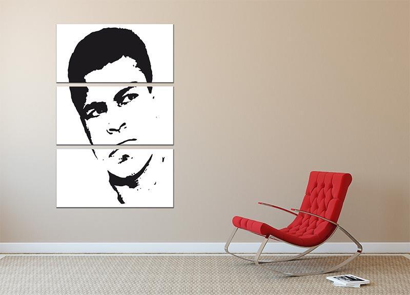 Muhammad Ali Face Pop Art 3 Split Panel Canvas Print - Canvas Art Rocks - 2