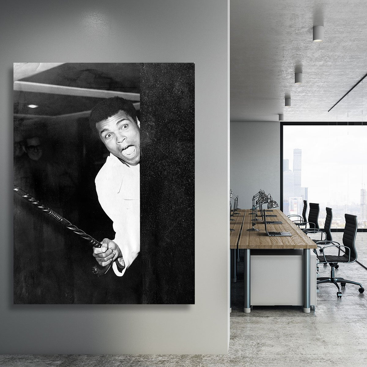 Muhammad Ali larking about at Heathrow Canvas Print or Poster