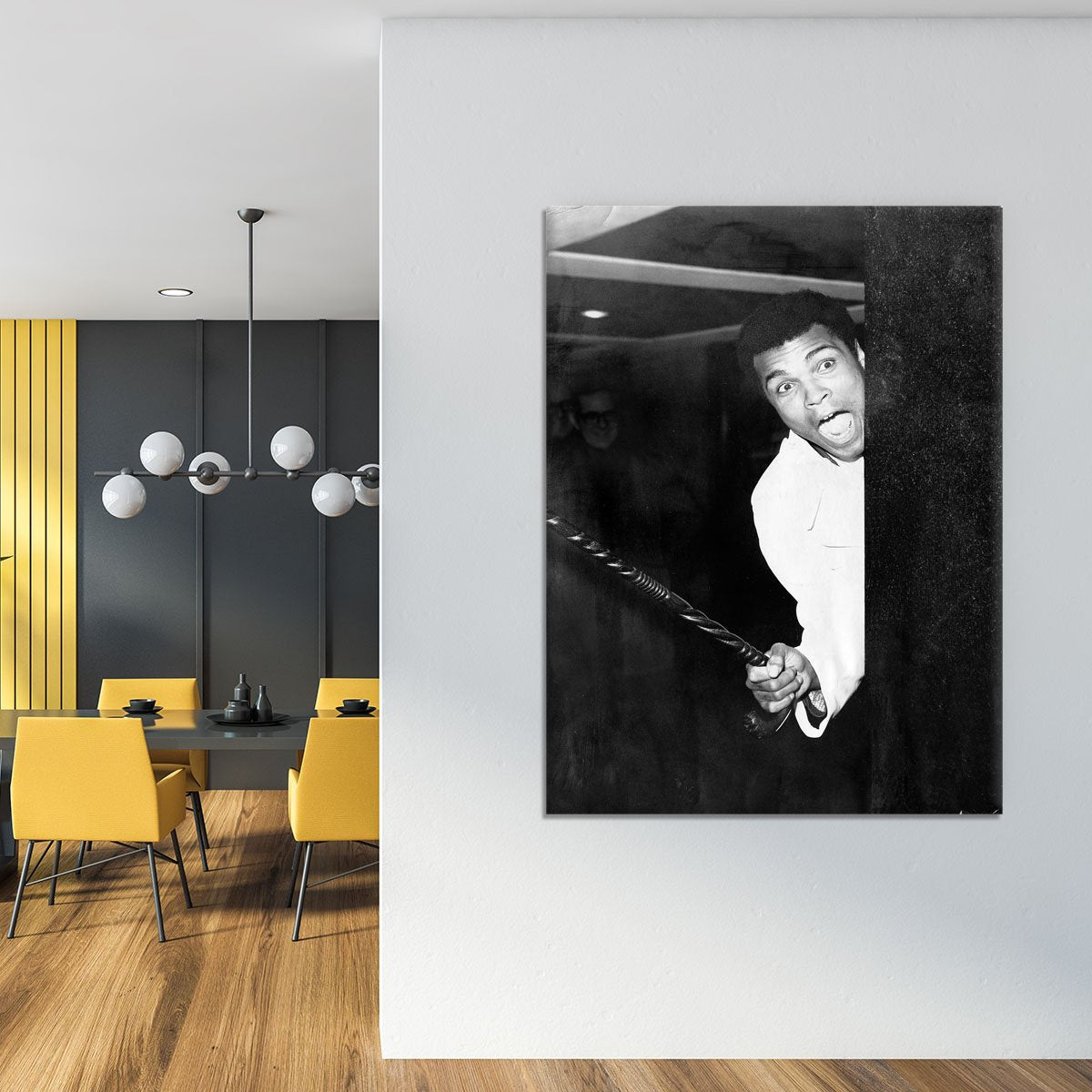 Muhammad Ali larking about at Heathrow Canvas Print or Poster