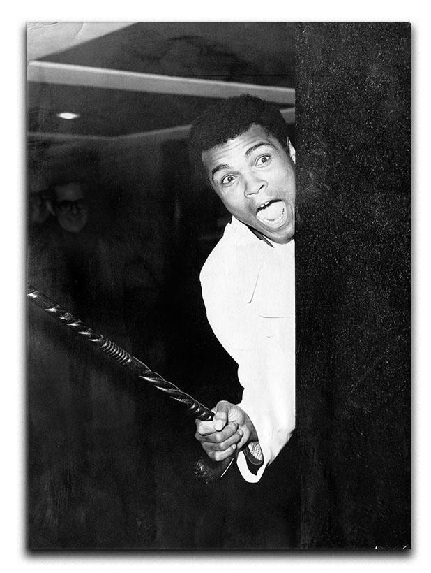 Muhammad Ali larking about at Heathrow Canvas Print or Poster  - Canvas Art Rocks - 1
