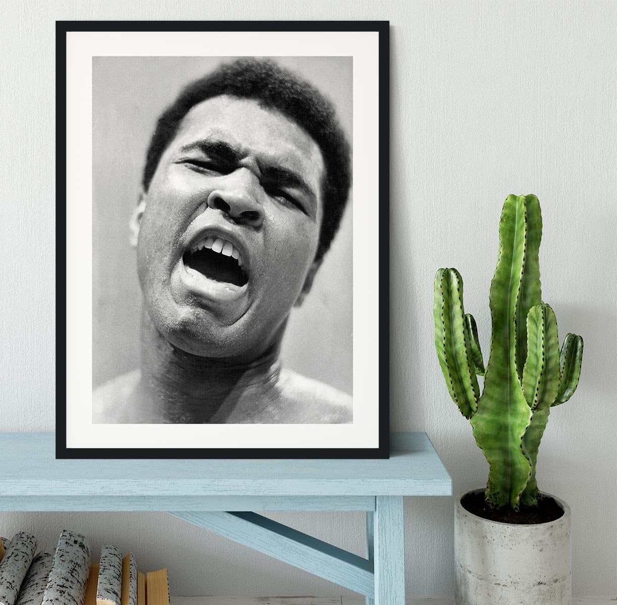 Muhammad Ali shouts Framed Print - Canvas Art Rocks - 1