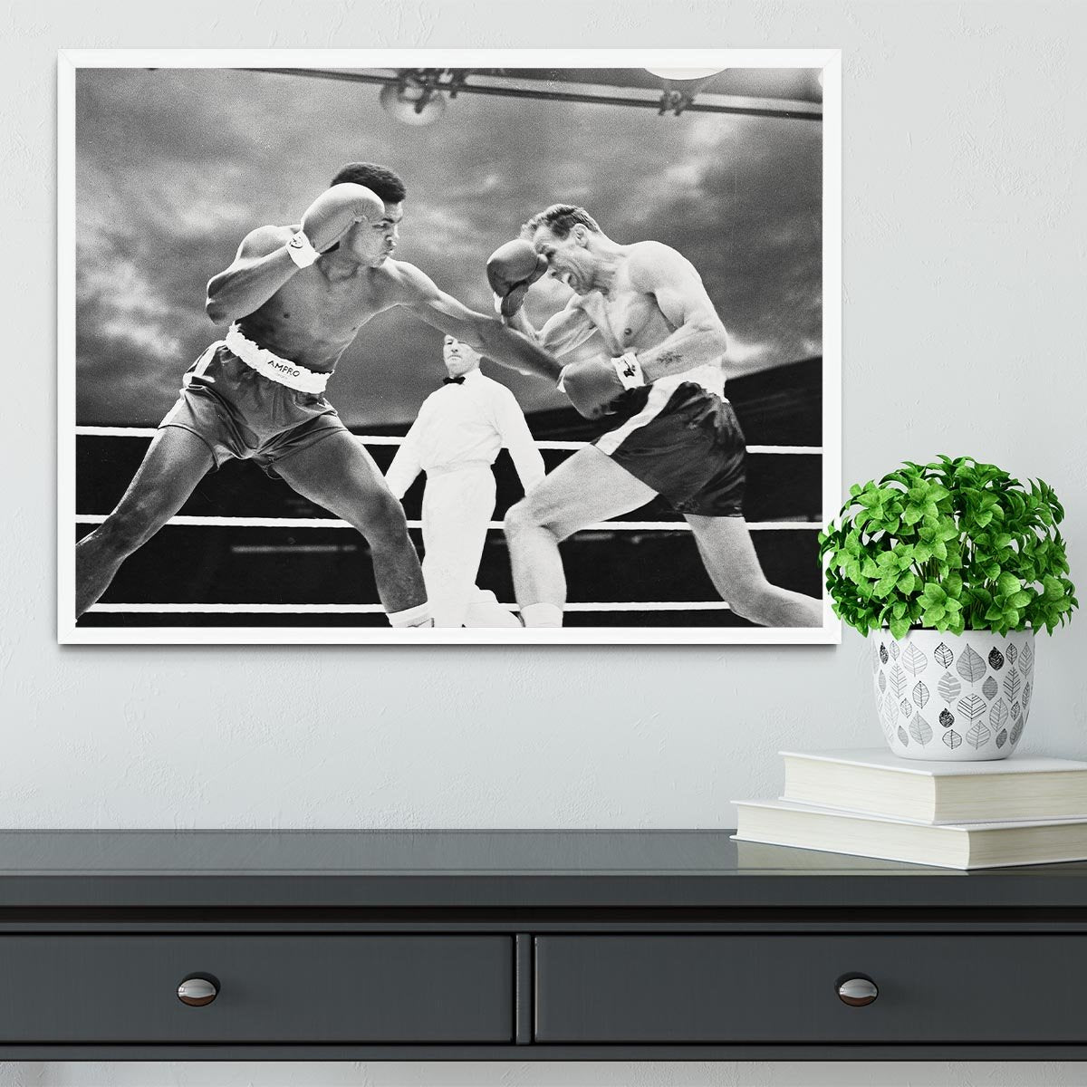 Muhammad Ali v Henry Cooper Framed Print - Canvas Art Rocks -6