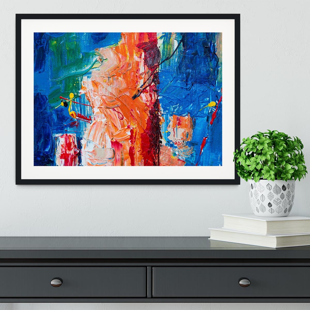 Multicolored Abstract Painting Framed Print - Canvas Art Rocks - 1