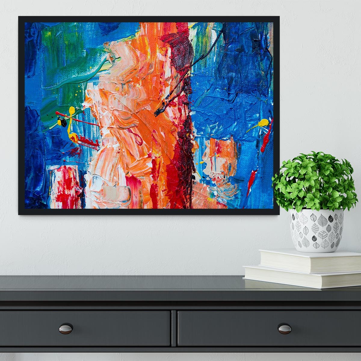 Multicolored Abstract Painting Framed Print - Canvas Art Rocks - 2