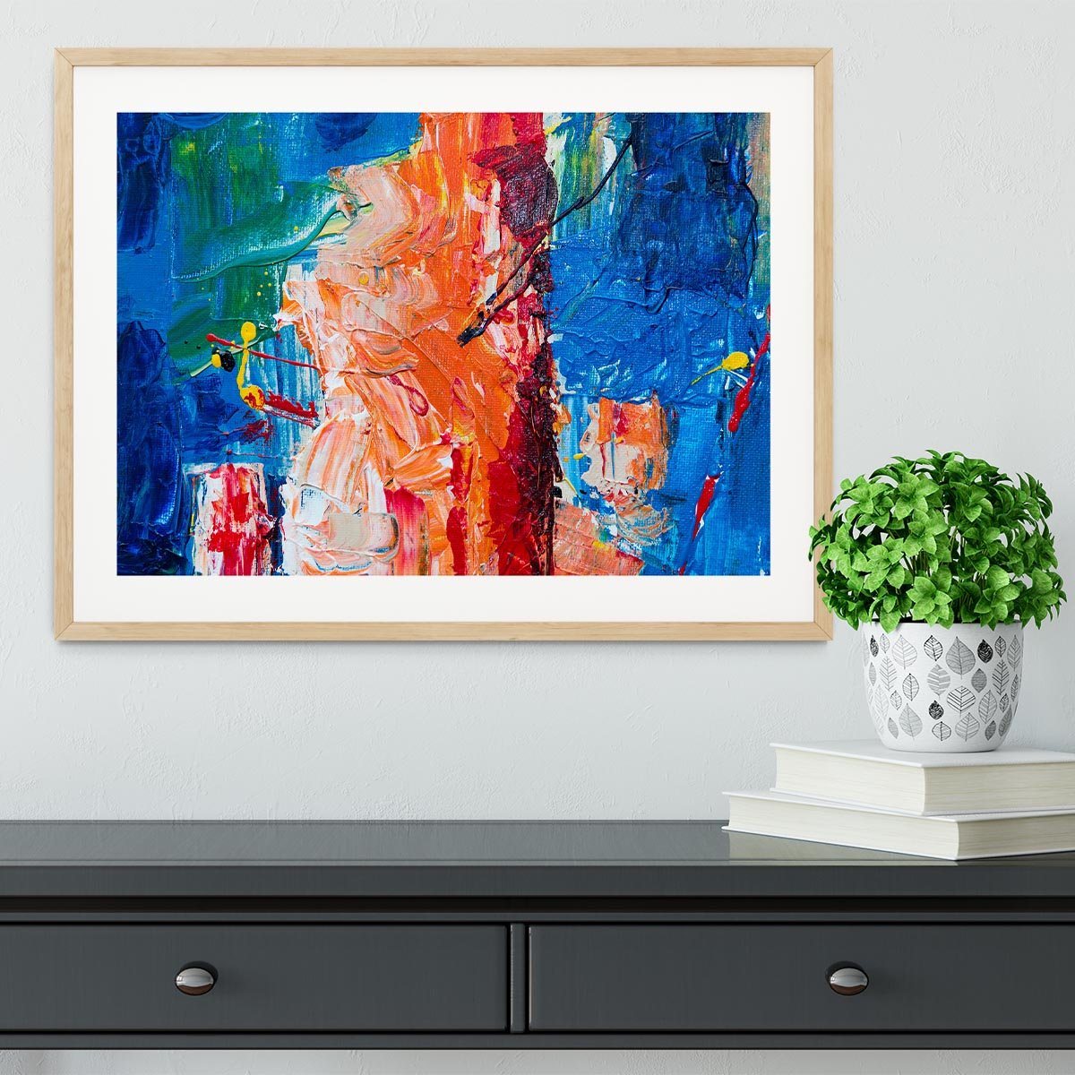 Multicolored Abstract Painting Framed Print - Canvas Art Rocks - 3