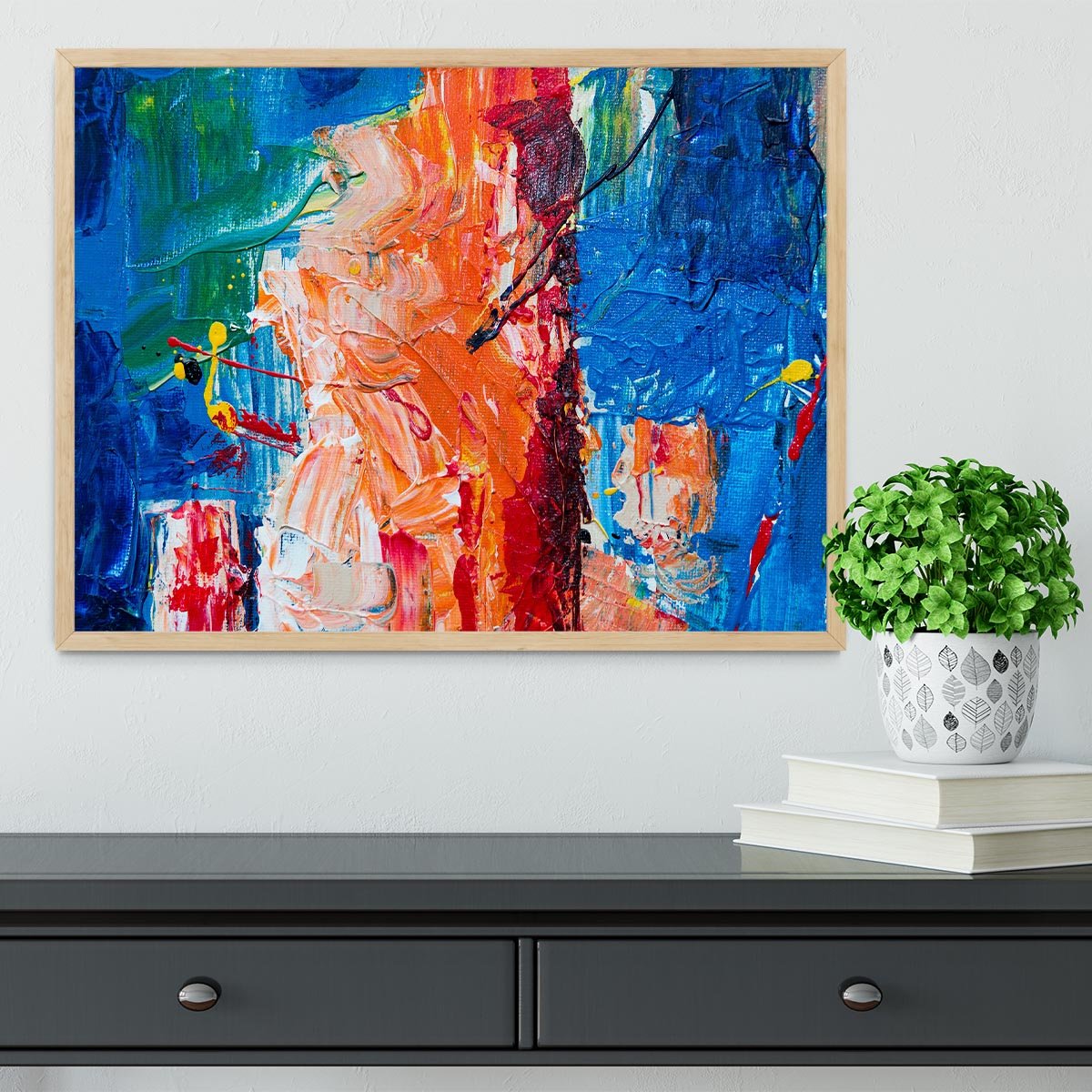 Multicolored Abstract Painting Framed Print - Canvas Art Rocks - 4