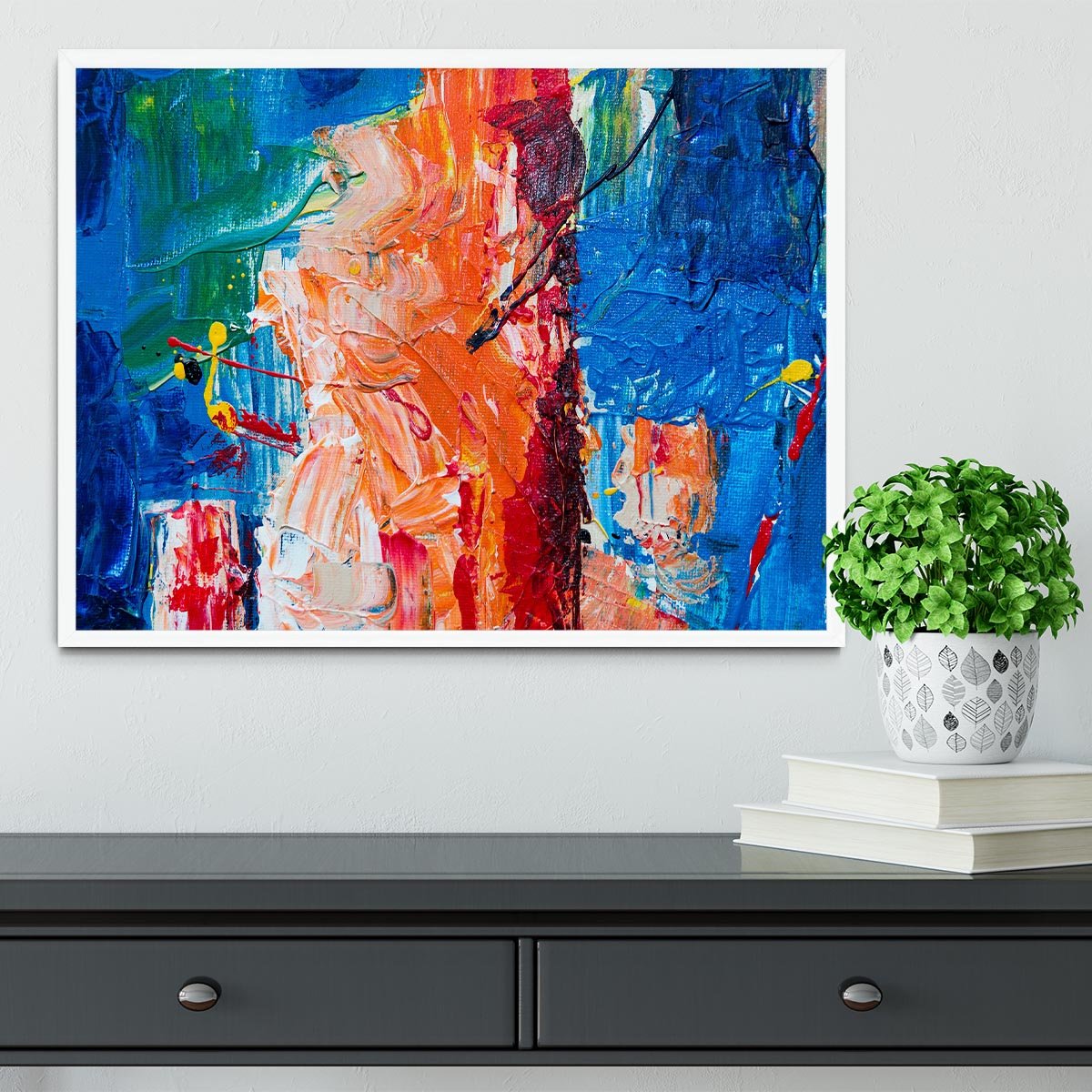 Multicolored Abstract Painting Framed Print - Canvas Art Rocks -6