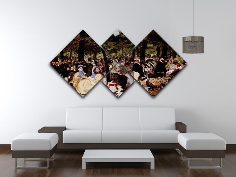Music in Tuilerie Garden by Manet 4 Square Multi Panel Canvas - Canvas Art Rocks - 3