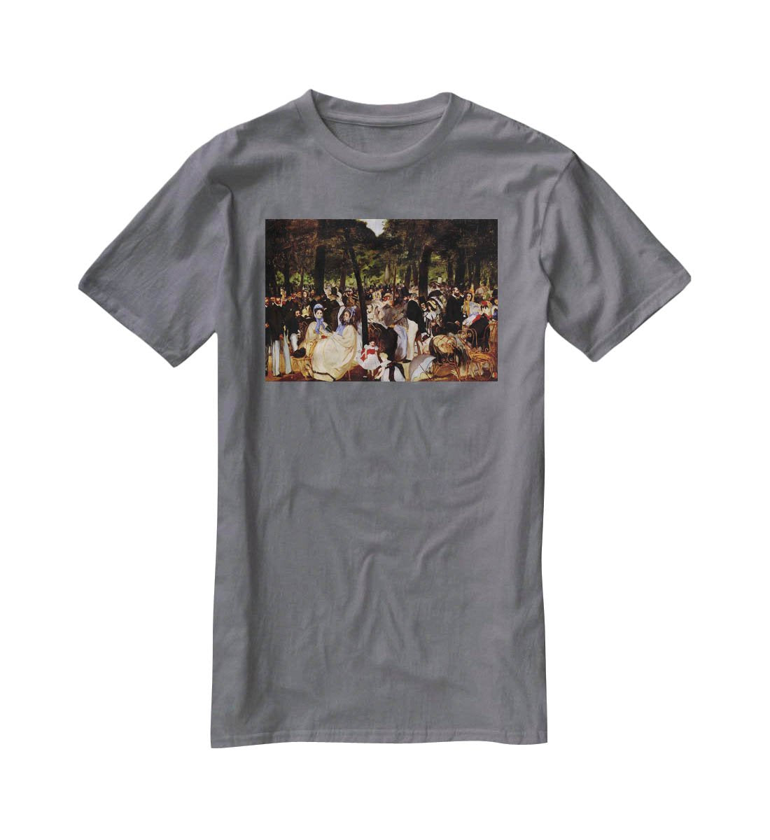 Music in Tuilerie Garden by Manet T-Shirt - Canvas Art Rocks - 3