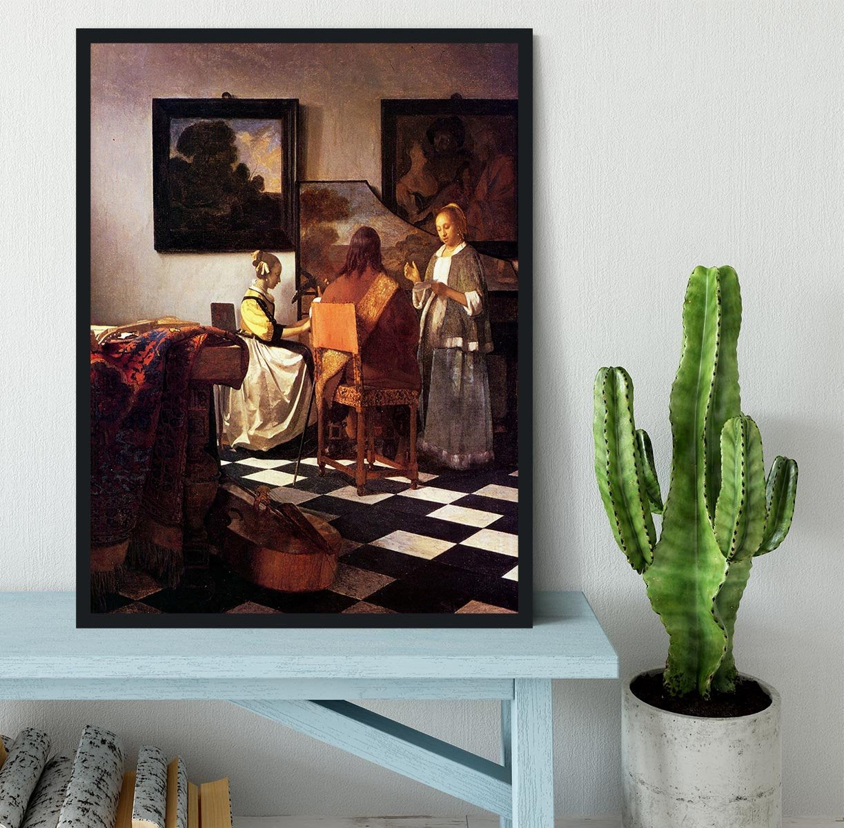 Musical Trio by Vermeer Framed Print - Canvas Art Rocks - 2