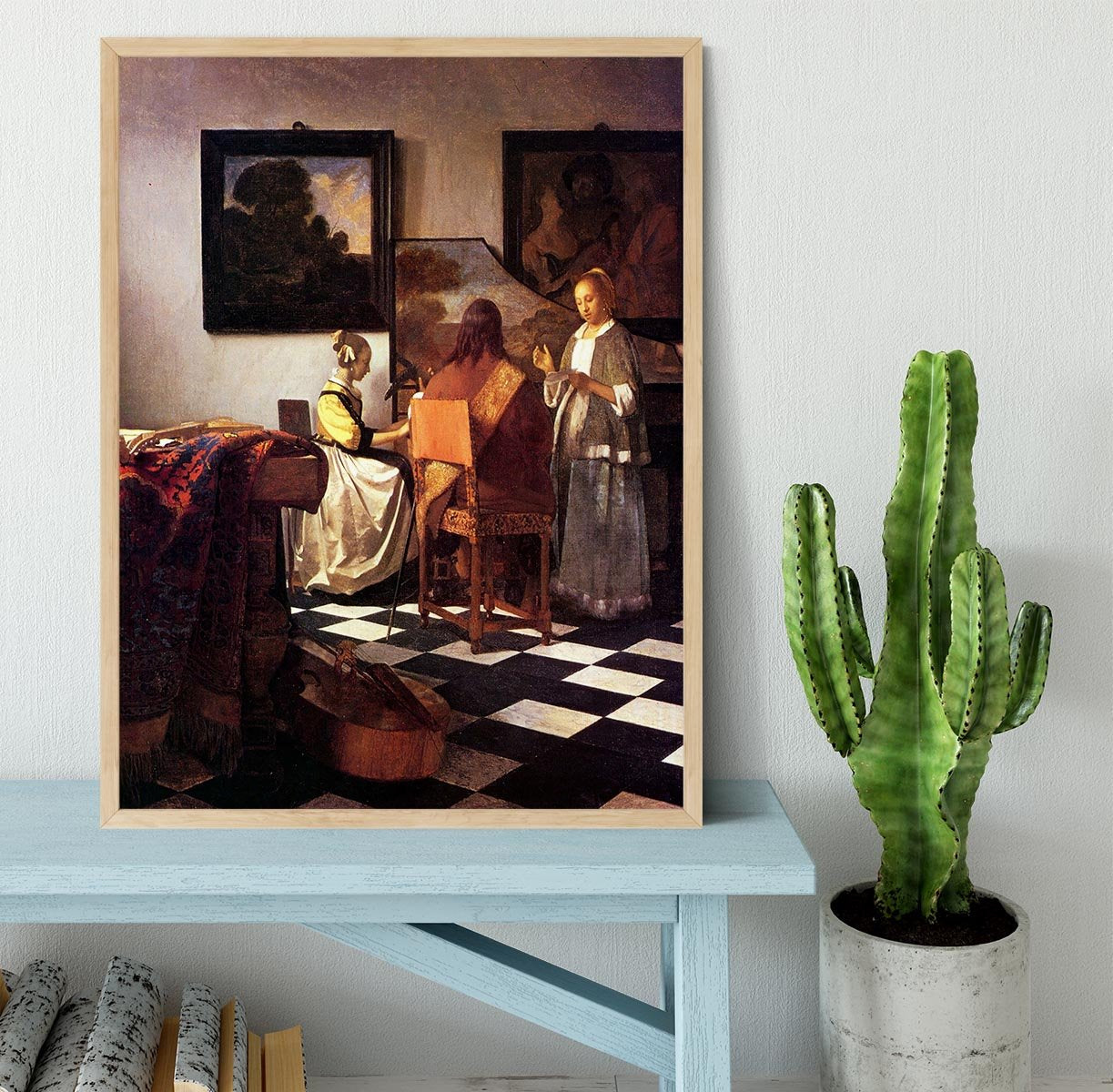 Musical Trio by Vermeer Framed Print - Canvas Art Rocks - 4